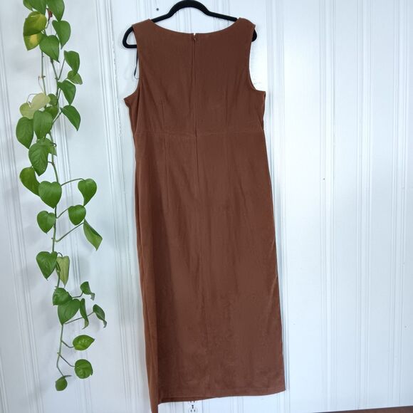 Melissa Harper Women's Brown Two Piece Set Long Dress with Jacket Size 16 - Picture 9 of 12